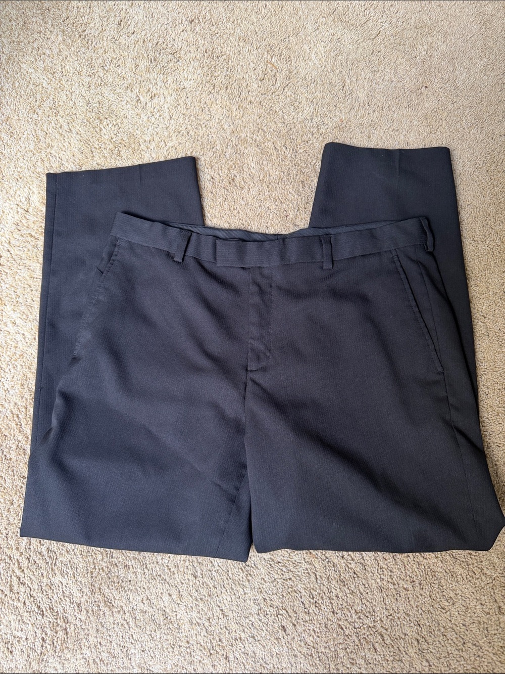 Kenneth Cole Black Men's Dress Pants - Classic Flat Front